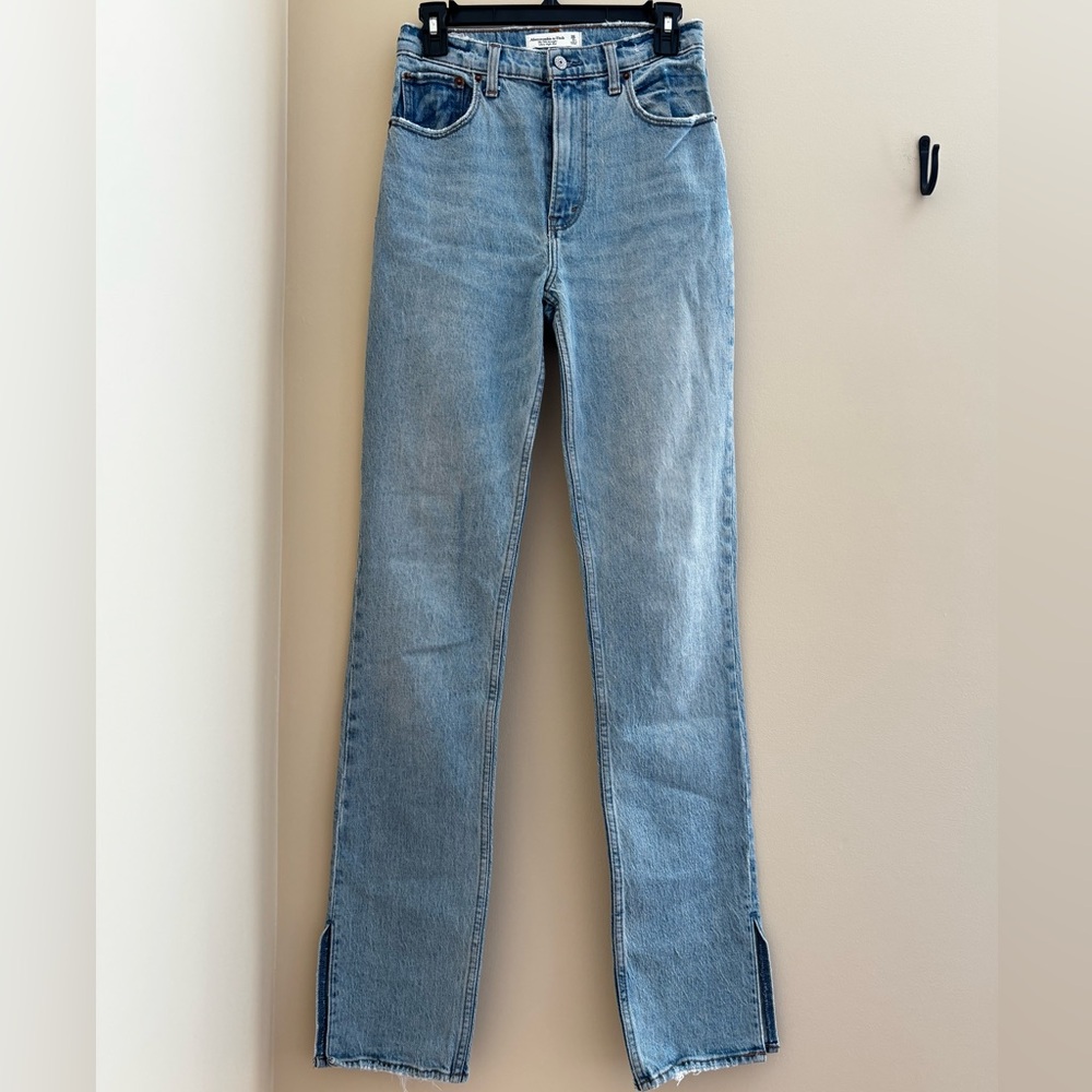 EXTRA LONG Abercrombie & Fitch Light Blue High Rise Boot Cut Jeans